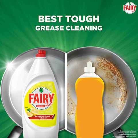 Fairy Max Plus Lemon Dishwashing Liquid with Bleach Alternative Power 1.25L