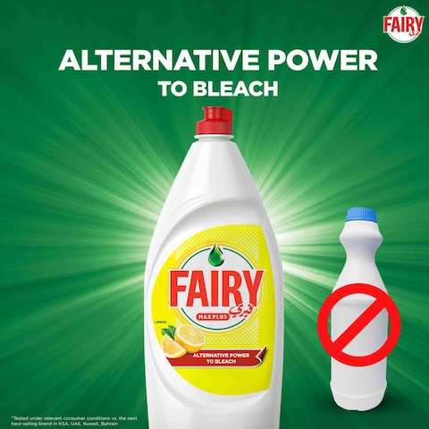Fairy Max Plus Lemon Dishwashing Liquid with Bleach Alternative Power 1.25L