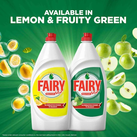 Fairy Max Plus Lemon Dishwashing Liquid with Bleach Alternative Power 1.25L