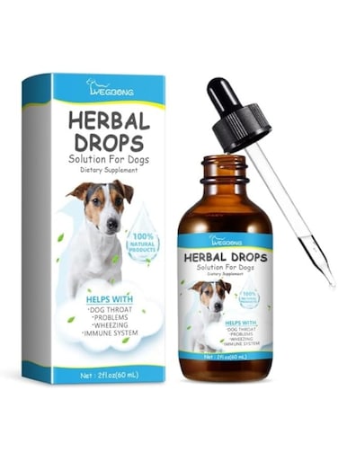 Pet Cough Drop Herbal Cough Soothing Relief Reduce Throat Discomfort Sneezing Treatment Strengthen Immunity Dog Calming Medicine (60ml)