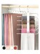 Magic Pants Hangers Space Saving Closet Hangers 5 Layers 2 Uses Multi Functional Pants Rack Solid Metal &amp; Wood Heavy Duty Wardrobe Organizer Racks for Trousers Scarves Ties (2-Pack White)