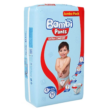 Sanita Bambi Pants&nbsp; Jumbo Pack, Size 4, Large 8-14 KG, 50 Count