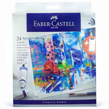 فابر كاستل مجموعة ألوان طلاء أكريليك، 9 ملل، 24 أنبوب