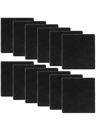 Cat Litter Filter Cotton, Carbon Odor Filters, Cat Litter Filter Carbon Filter Replacement 10 * 11cm Compost Bin Filters for Hooded Cat Litter Tray and Cat Litter Boxes Pan Odor Control(Black)(24pcs)