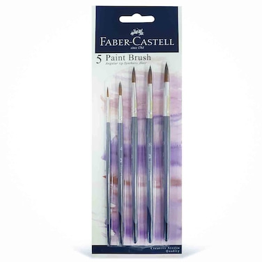 Faber-Castell Synthetic Hair Brush Round Tip Set, 5 PCS