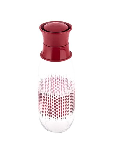 AKDC Glass Bottle L(9CM) XW(9CM) XH(26CM) Clear, red