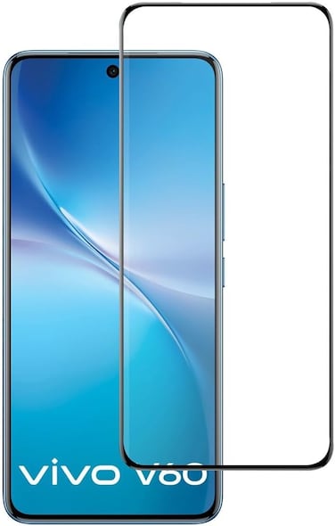 Screen Protector Designed for Vivo V60 2025, Full Glue, Bubble Free, Anti-Scratch, Anti-Fingerprint, 9H Hardness 3D Curved Edge Tempered Glass Screen Protector for Vivo V60 5G