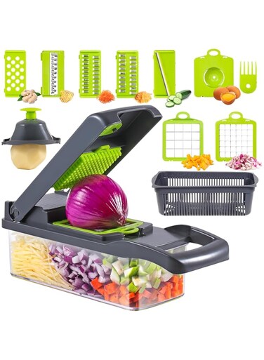 Vegetable Chopper,(16 in 1) Food Cutter, Veggie Onion Chopper, Mandoline Slicer Multifunctional Vegetable Cutter