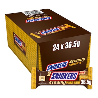 Snickers Chocolate Creamy Peanut Butter, Pack of 24x 36.5g