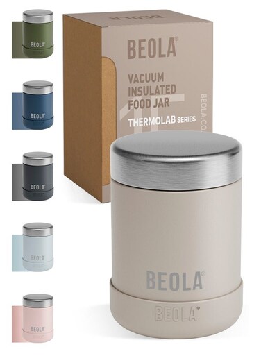 450ml Food Jar Lunch Box Thermos Stainless Steel Double Wall Insulated Travel Food Flask for Kids and Adults, 15oz (Sand Dune)