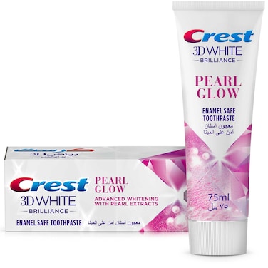 Crest 3D White Brilliance Toothpaste, Pearl Glow Advanced Whitening with Pearl Extracts, 75ml