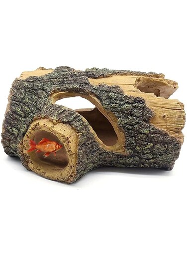BRKT Aquarium Decoration Betta Fish Hideout Fish Tank Decoration fish House Cave Hollow Tree Hole Cave Small and Medium Aquarium Decor (Hollow tree hole (big)