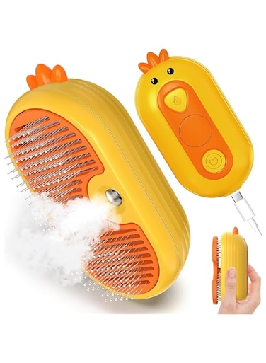 Cat Steam Brush for Shedding, Steam Brush for Cats with Release Button, 3in1 Self Cleaning Cloud Care Cat Hair Brush, Rechargeable Cat Deshedding Brush with Steam for Long &amp; Short Haired Cats and Dogs