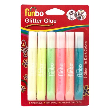 Funbo Glitter Glue, 13g 6 PCS