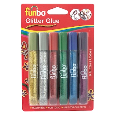 Funbo Glitter Glue, 6 PCS