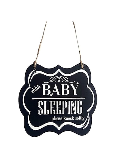 XzwgYlx Shhh Baby Sleeping Hanging Wood Home Decor Black Decoration for Home Party