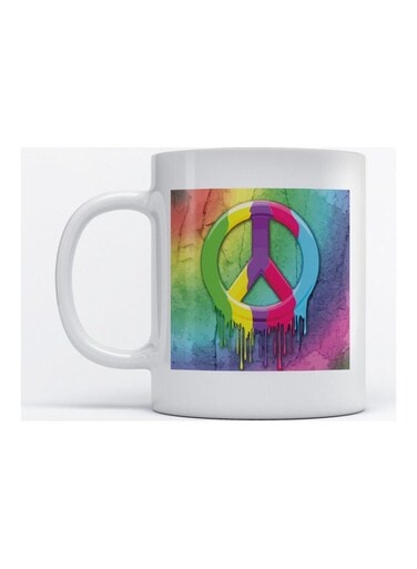 Mug Rasta Peace Logo for Coffee and Tea White