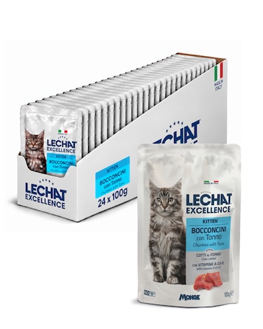 LeChat Excellence Kitten Wet Food, Tuna Chunkies, 24x100g