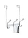 iDesign York Lyra Steel Over-The-Door 6-Hook Storage Rack - 8.38" x 5.25" x 11", Chrome