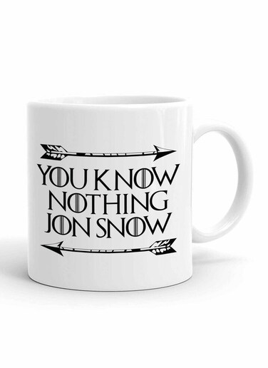 Your Wall You Know Nothing Jon Snow Quote from Game of Thrones Printed Ceramic Coffee Mug 325ml, Perfect Gifting by Spoil Your Wall