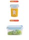 2pcs Sealed Food Crisper Boxes with Locking Lids, Reusable Plastic Food Storage Containers, Stackable Kitchen Organizer Boxes, Microwave, Refrigerator and Dishwasher Safe