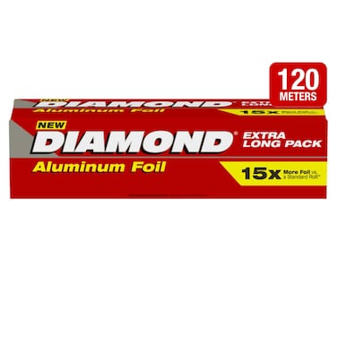 Diamond Extra Long Aluminium Foil Silver 120m