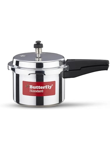 Butterfly Standard Aluminium Pressure Cooker, 5 Litre, Silver