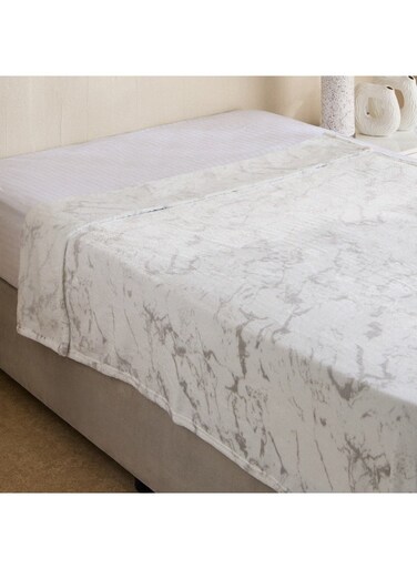 Box Dalvik Printed Flannel Twin Blanket - Grey