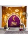 Quexoma Ramadan Decorations Islam Decor Eid Decoration Printed Background Wall Tapestry Cloth Ramadan Mubarak Kareem Home Decoration Ethnic Tapestry Wall Hanging (A)