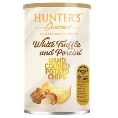 Hunter's Gourmet Truffle Collection White Truffle and Porcini Hand Cooked Potato Chips, 150g
