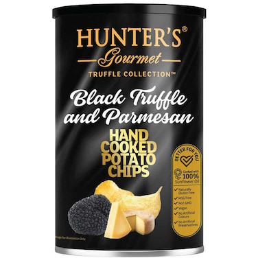 Hunter's Gourmet Black Truffle and Parmesan Hand Cooked Potato Chips, 150g