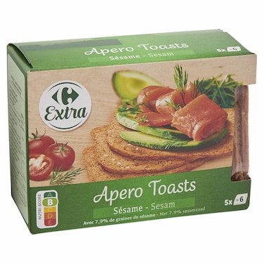 Carrefour Extra Sesame Mini Toasts, 100g