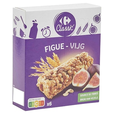 Carrefour Classic Fig Cereal Bars, 126g