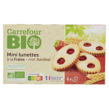 Carrefour Bio Organic Mini Strawberry Biscuits, 156g
