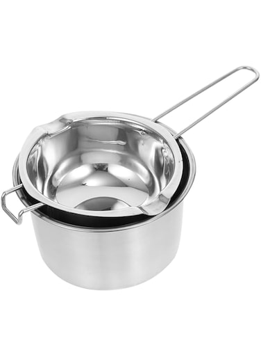 Sewroro 2 Pack Double Boiler Pot Set Chocolate Melting Pot with Stainless Steel Boiling Water Pot for Melting Chocolate Candy Candle Soap Wax (600ml)