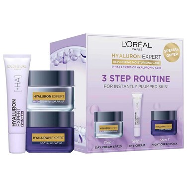 L'Oreal Paris Hyaluron Expert 3 Steps Routine for Instantly Replumped Skin
