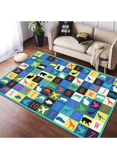 jjff Hopscotch Kid Rug for Playroom, Educational Playroom Kids Carpet Non-Slip Decor Floor Play Mat for Bedroom, Nursery, Classroom, Sturdy Gift for Girls &amp; Boys