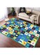 jjff Hopscotch Kid Rug for Playroom, Educational Playroom Kids Carpet Non-Slip Decor Floor Play Mat for Bedroom, Nursery, Classroom, Sturdy Gift for Girls &amp; Boys