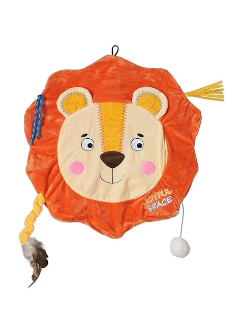 Gigwi Joyful Space Series Cat Play Mat Lion with Crinkle Paper &amp; Catnip Bag Cat Toy (7326)