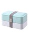 2-Tier Lunch Box Blue/White 7.3x4.1x3. 9inch