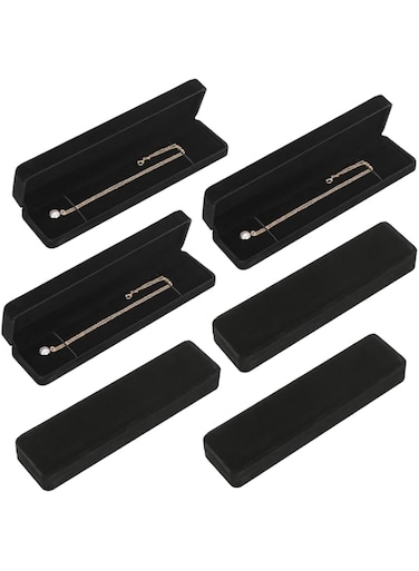 LETURE 6 Pieces Velvet Jewelry Gift Boxes for Necklace Pendant Bracelet Ring Earring, Jewelry Storage Display Case for Christmas Wedding Engagement Birthday Anniversary (Necklace Box -6PCS)