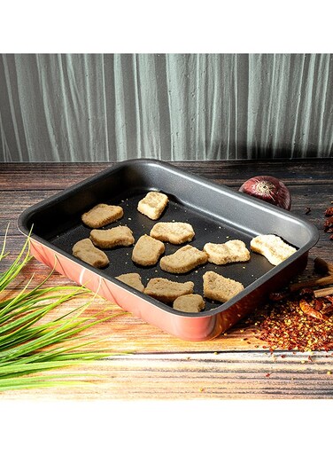 Non-Stick Rectangle Baking Tray Aluminium Alloy 32Cm Durable Non-Stick Coating For Easy Food Release And Cleanup Multicolor