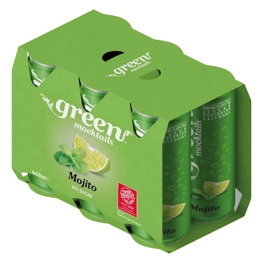 Green Mojito Mocktails, 330ml Pack of 6