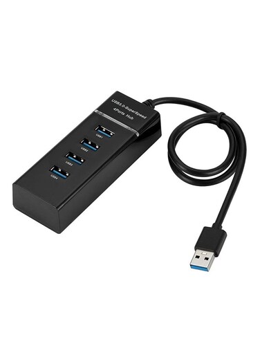 Generic 4 Port USB 3.0 Hub Super Speed 5 Gbps Converter Cable Adapter Black