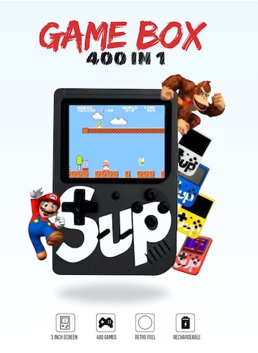 اس يو بي لعبة للأطفال، 400 في 1، وحدة تحكم ألعاب محمولة، مشغل ألعاب محمول ريترو، أسود