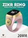 iQIBLA Smart Zikr Ring, 20mm Prayer Counter &amp; Timing Reminder, Waterproof Wearable Technology, OLED Display For Muslim Prayer, Pink And Gold