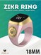 iQIBLA Smart Zikr Ring, 18mm Prayer Counter &amp; Timing Reminder, Waterproof Wearable Technology, OLED Display For Muslim Prayer, Pink And Gold