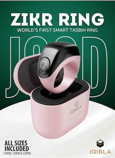 iQIBLA Smart Zikr Ring, Jood, Pink Edition