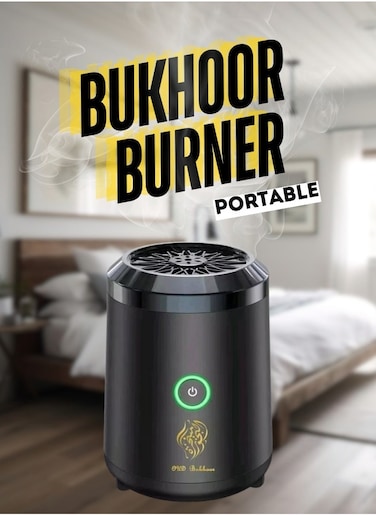 مبخرة بخور عود محمولة، مبخرة صغيرة تعمل بمنفذ USB للسيارة والمنزل، سوداء أنيقة، قابلة لإعادة الشحن من النوع C، تصميم مضغوط، مبخرة بخور