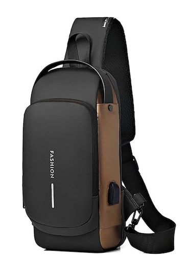 حقيبة كتف رياضية متعددة الاستخدامات للرجال من إدوتس بحجم 32×18 سم، باللون البني